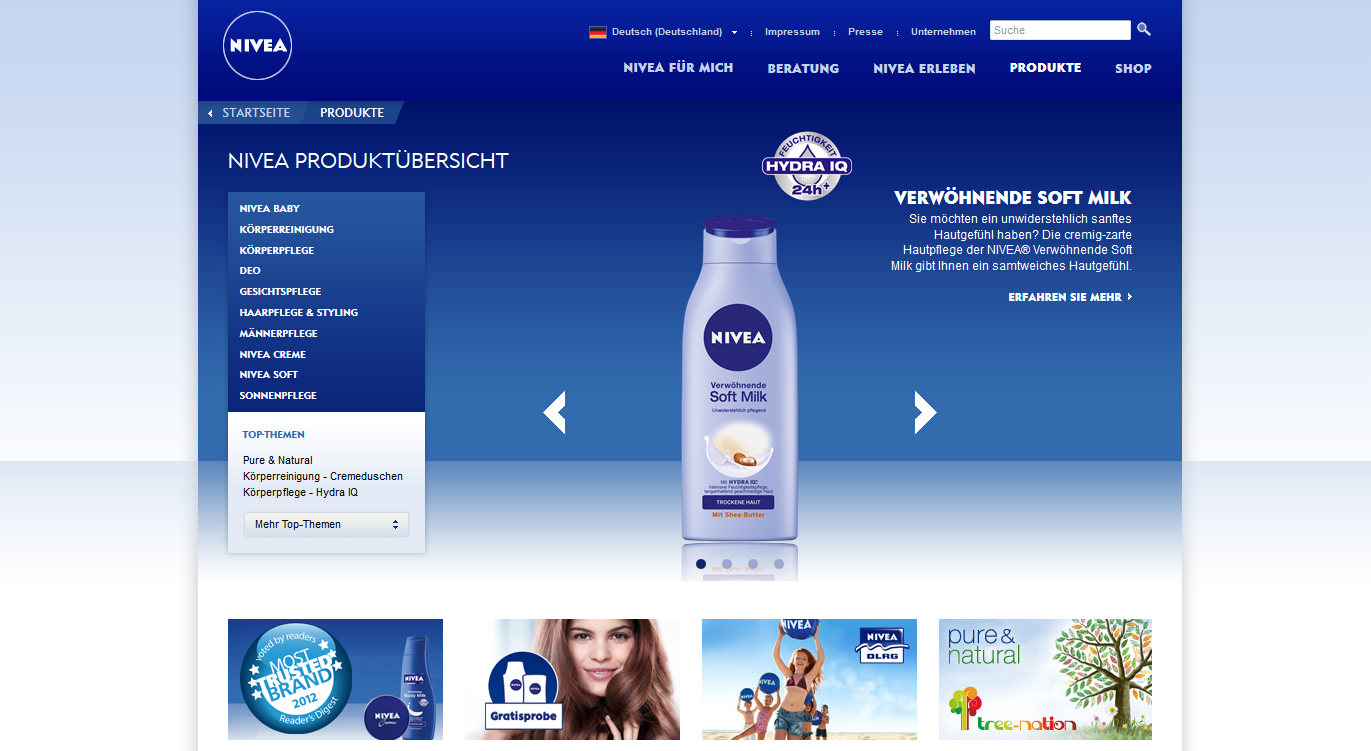 Wo stehen sie denn? NiveaProdukte im neuen, einheitlichen Design